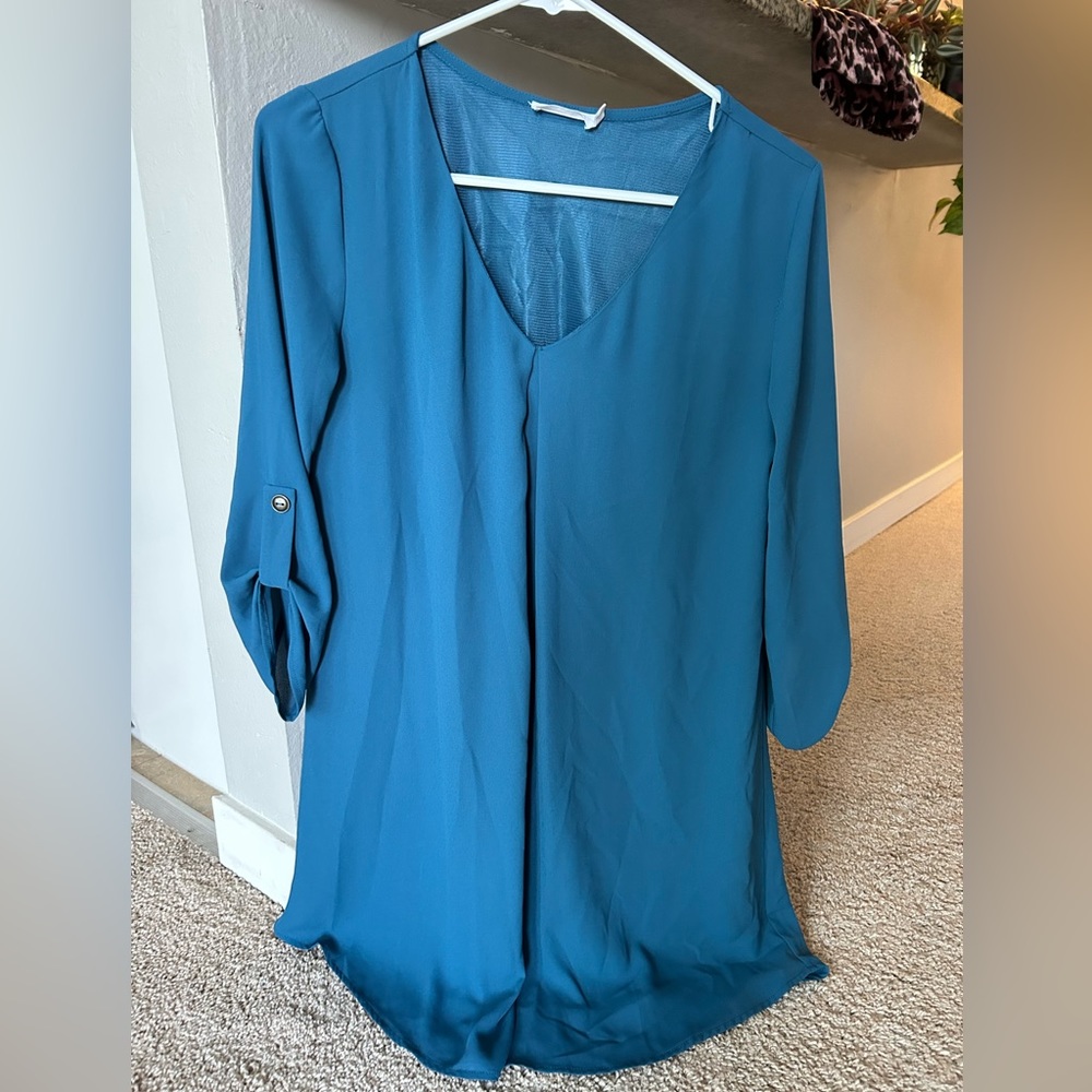 Lush dress, blue/dark teal, size small, gently worn.